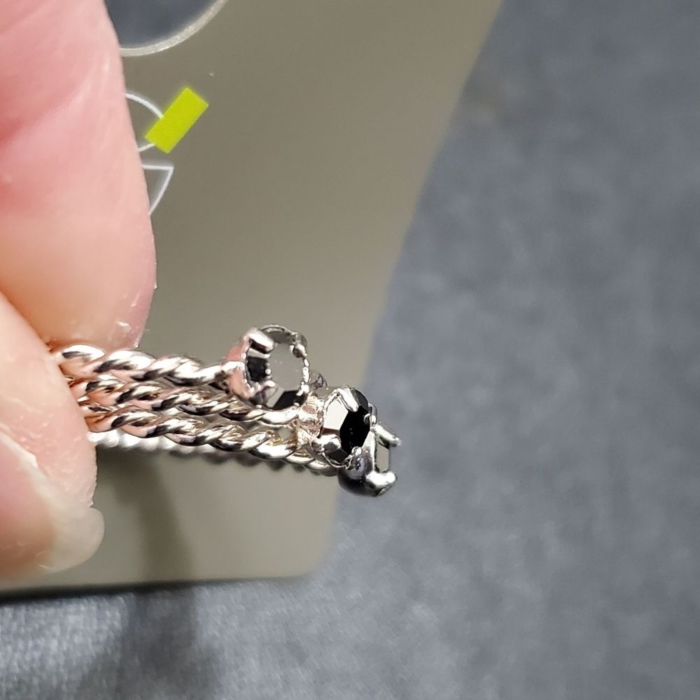 Silver Tone Stackable Ring Set Size 8.5 - image 3